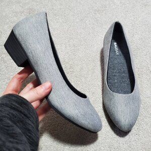 BAUBAX Merino Wool Blend Dressy Heels Shoes Office Neutral Grey Women's 8